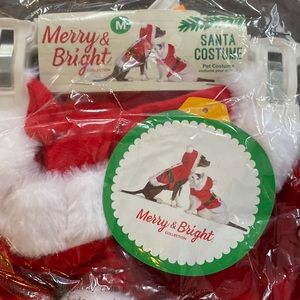 Merry and Bright Pet Santa Costume Medium Dog Cat Holiday